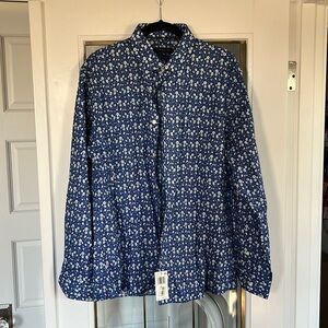 Tommy Hilfiger blue floral button up